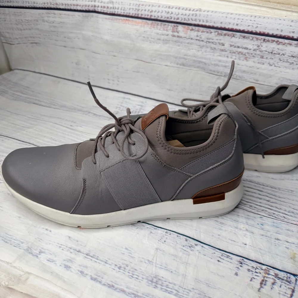 Vionic Men's Bond Caleb Gray Leather Sneakers Shoes Size 11.5